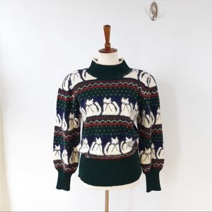 Vintage | Angora Blend CAT Holiday Sweater